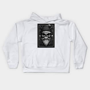 Skull black and white santa Kids Hoodie